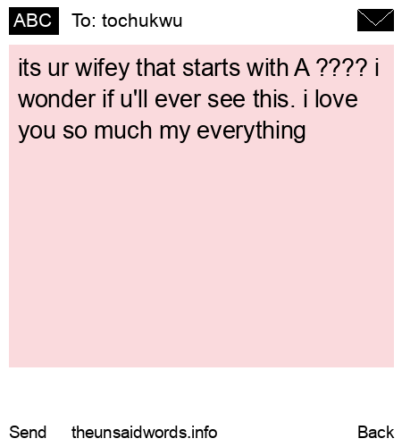 unsent message to tochukwu
