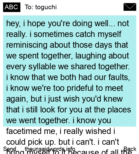unsent message to toguchi