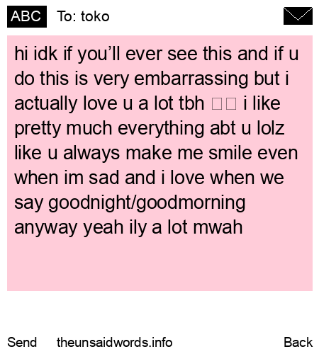 unsent message to toko