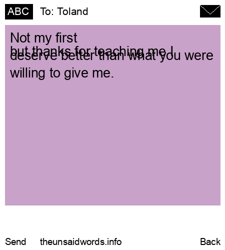 unsent message to Toland