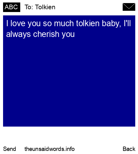 unsent message to Tolkien