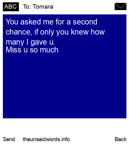 unsent message to Tomara