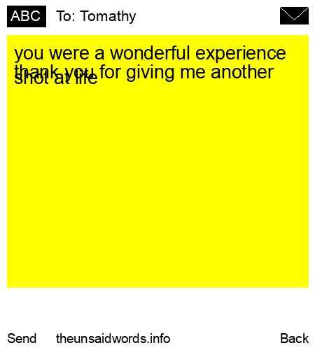 unsent message to Tomathy