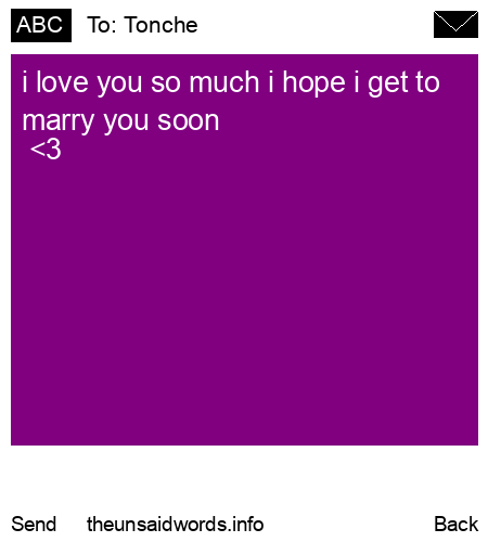 unsent message to Tonche