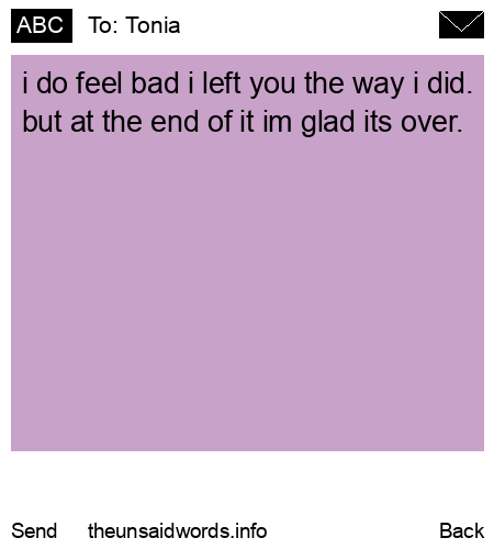 unsent message to Tonia