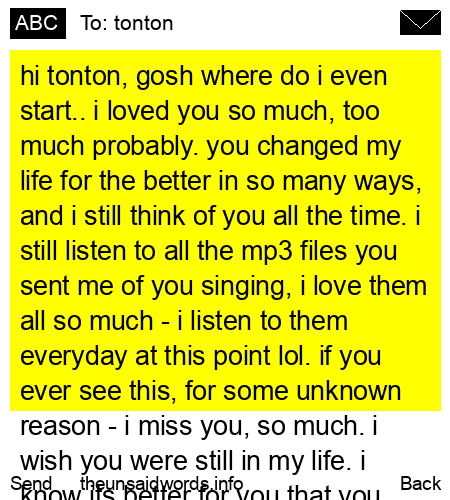 unsent message to tonton