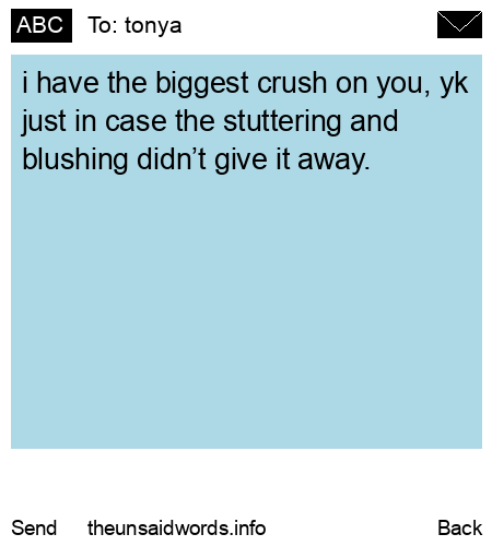unsent message to tonya