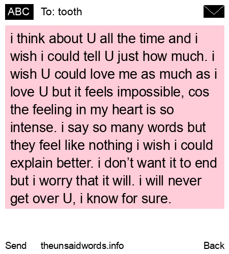 unsent message to tooth