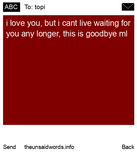 unsent message to topi