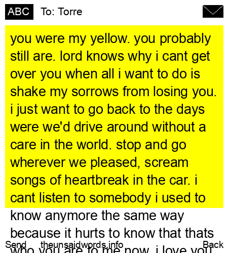 unsent message to Torre