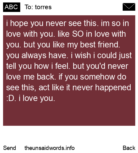 unsent message to torres