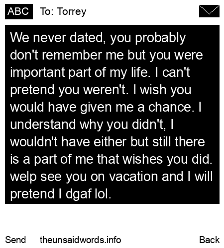 unsent message to Torrey