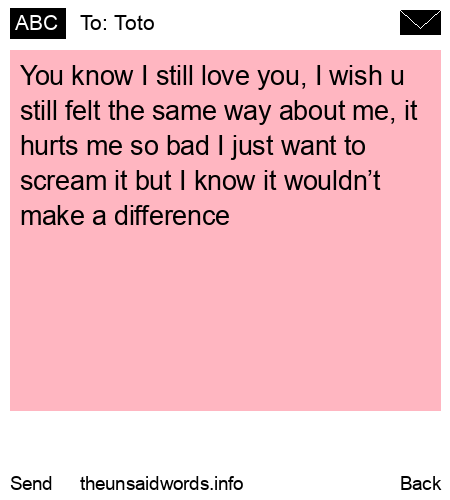 unsent message to Toto