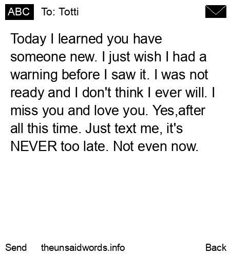 unsent message to Totti