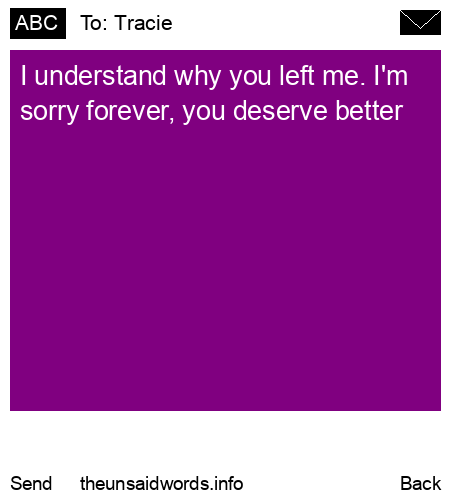 unsent message to Tracie 