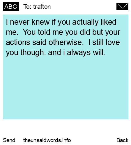 unsent message to trafton
