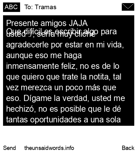 unsent message to Tramas