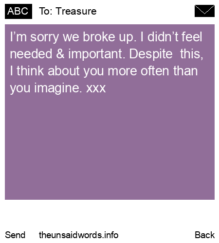 unsent message to Treasure