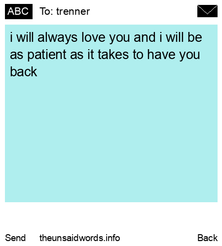 unsent message to trenner