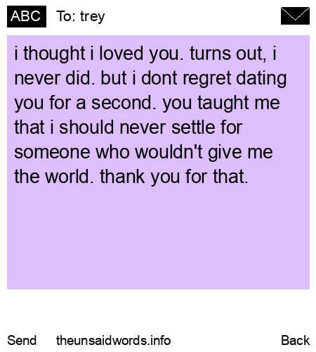 unsent message to trey