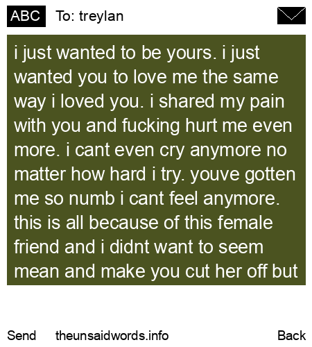 unsent message to treylan