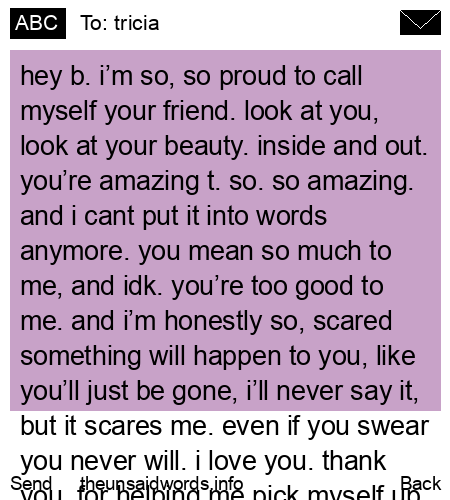 unsent message to tricia