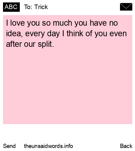 unsent message to Trick