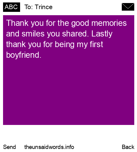 unsent message to Trince