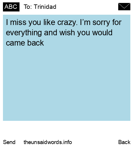 unsent message to Trinidad
