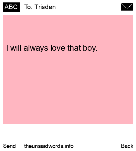unsent message to Trisden