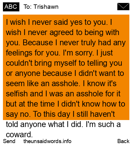 unsent message to Trishawn