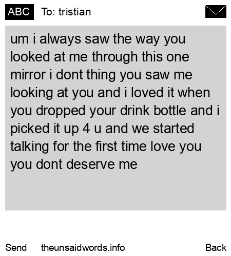 unsent message to tristian