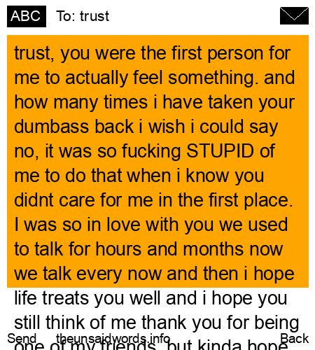 unsent message to trust