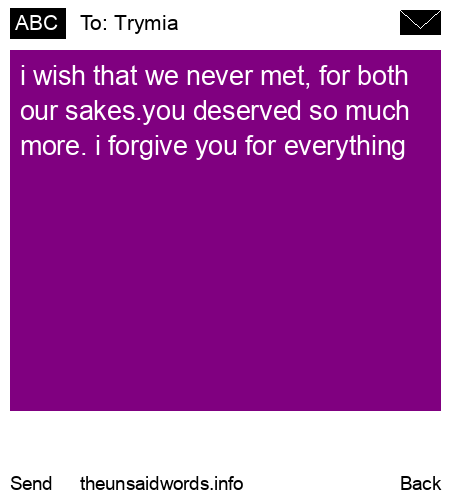 unsent message to Trymia
