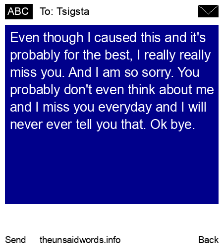 unsent message to Tsigsta