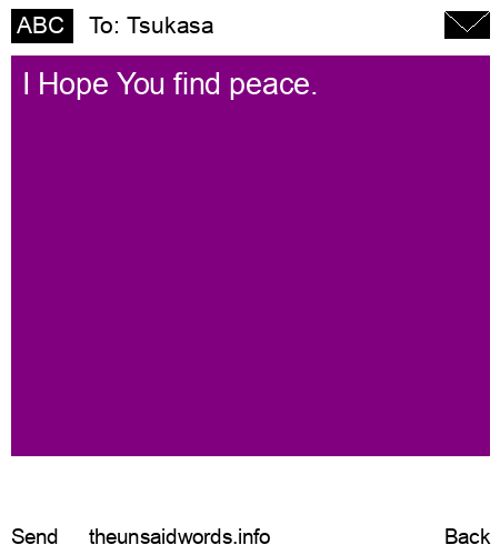 unsent message to Tsukasa