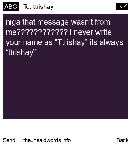 unsent message to ttrishay