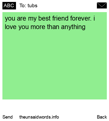 unsent message to tubs