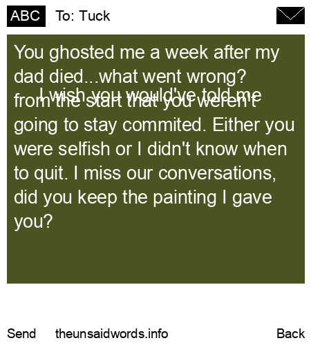 unsent message to Tuck