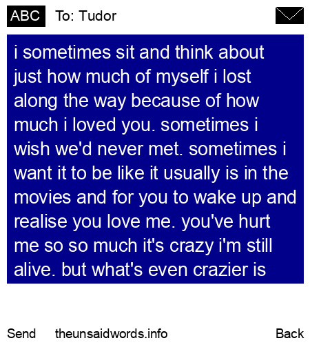unsent message to Tudor