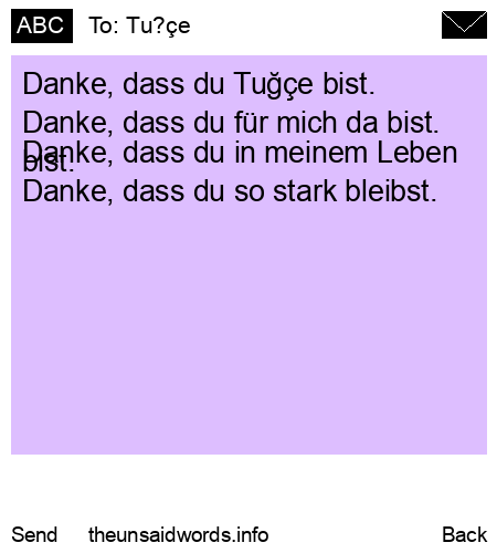 unsent message to Tu?çe