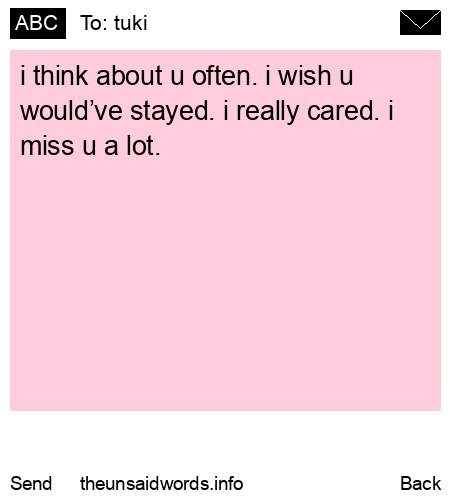 unsent message to tuki 