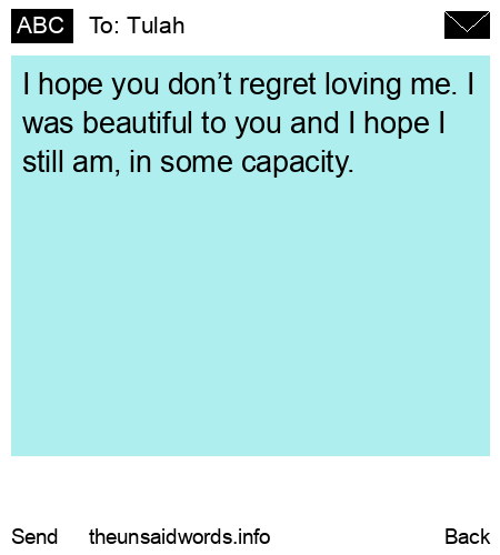 unsent message to Tulah