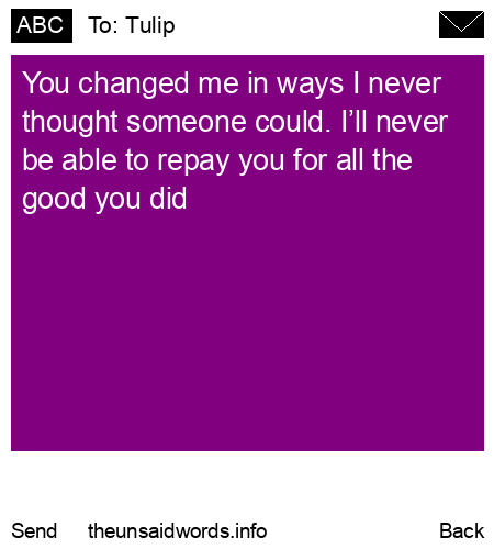 unsent message to Tulip