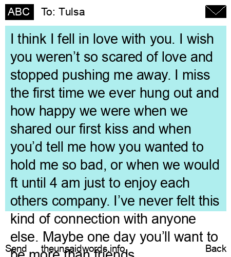unsent message to Tulsa