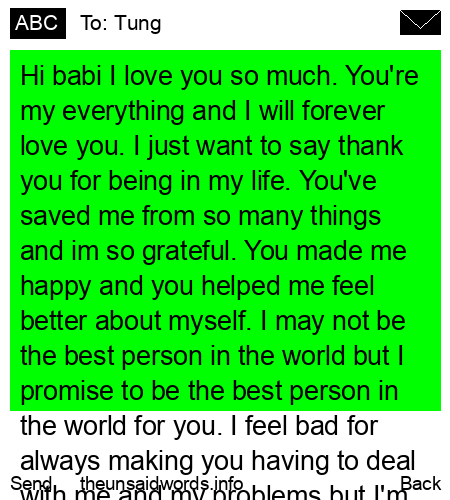 unsent message to Tung
