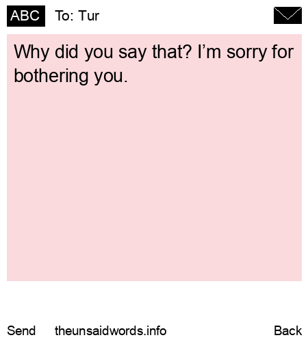 unsent message to Tur