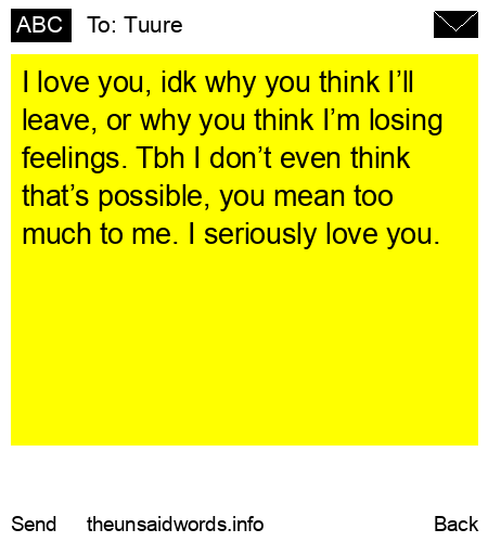 unsent message to Tuure