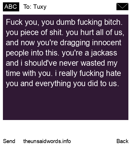 unsent message to Tuxy