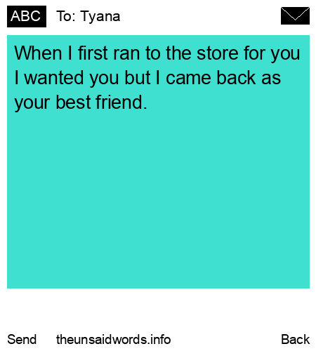unsent message to Tyana 